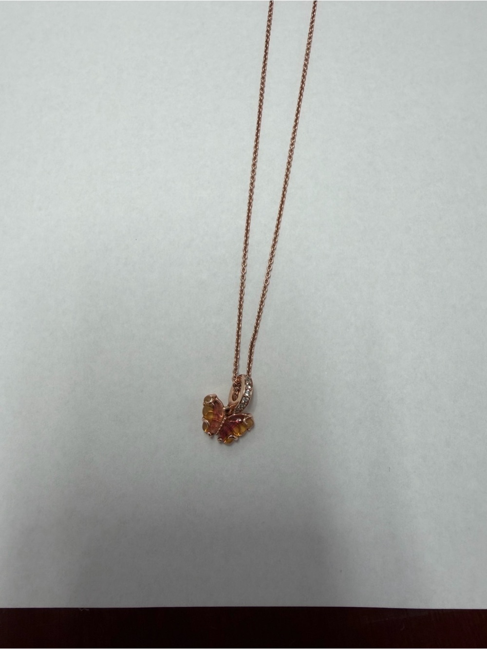 Pandora Rose Gold Butterfly Pendant Necklace - Picture 2 of 5